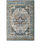 5x8 Multicolor Distressed Vintage Floral Medallion Area Rug - Mats and Rugs - Alpine Outlets