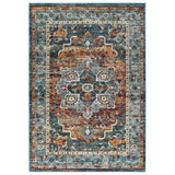 5x8 Multicolored Distressed Vintage Floral Medallion Area Rug - Mats and Rugs - Alpine Outlets