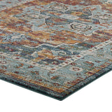 5x8 Multicolored Distressed Vintage Floral Medallion Area Rug - Mats and Rugs - Alpine Outlets