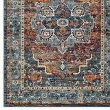 5x8 Multicolored Distressed Vintage Floral Medallion Area Rug - Mats and Rugs - Alpine Outlets