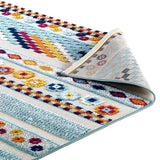 5x8 Multicolored Vintage Abstract Geometric Lattice Indoor/Outdoor Rug - Mats and Rugs - Alpine Outlets