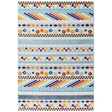 5x8 Multicolored Vintage Abstract Geometric Lattice Indoor/Outdoor Rug - Mats and Rugs - Alpine Outlets