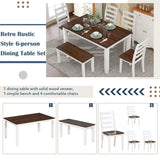 6 Piece Dining Set With 4 Upholstered Chairs & Bench - Walnut - 6 Piece Dining Room Sets available at Alpine Outlets in Denver