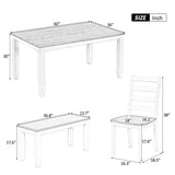 6 Piece Dining Set With 4 Upholstered Chairs & Bench - Walnut - 6 Piece Dining Room Sets available at Alpine Outlets in Denver