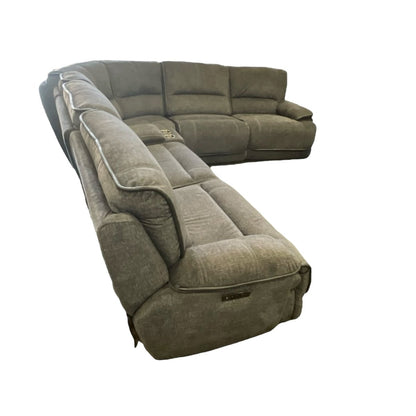 Redding 6 - piece Fabric Power Reclining Sectional with Power Headrest - available at Alpine Outlets in Denver