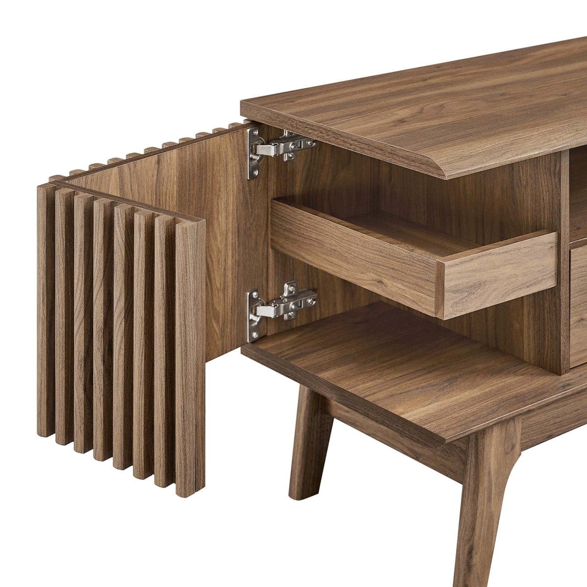 60 Inch Elegant Slatted TV Stand - TV Stands available at Alpine Outlets in Denver