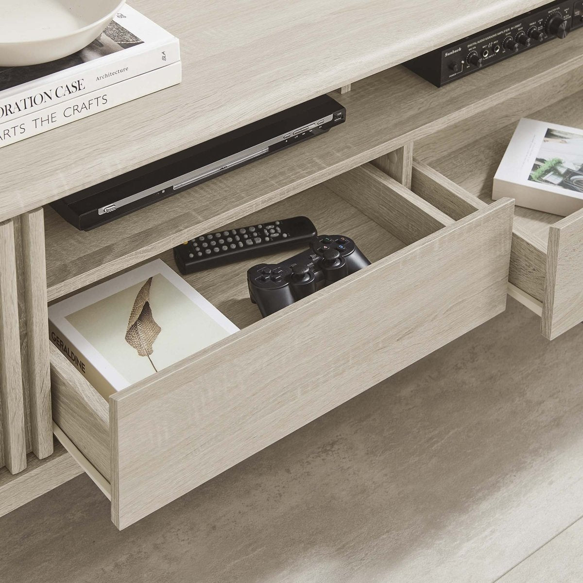 60 Inch Elegant Slatted TV Stand - TV Stands available at Alpine Outlets in Denver