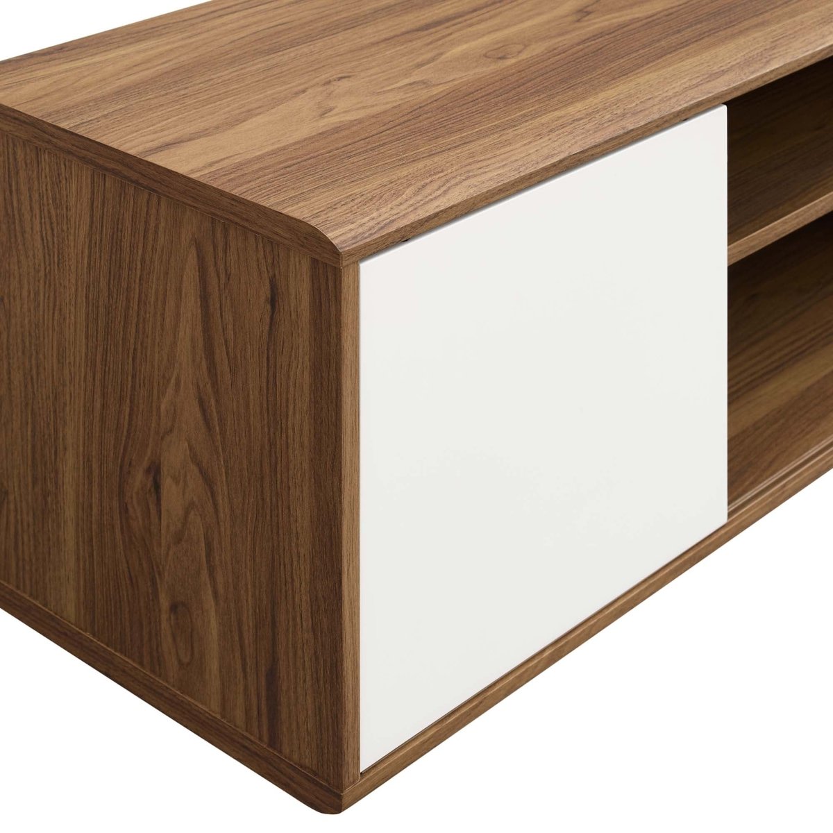 60 Inch Elegant Wall - Mounted TV Stand in Walnut White - TV Stands available at Alpine Outlets in Denver