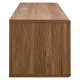 60 Inch Elegant Wall - Mounted TV Stand in Walnut White - TV Stands available at Alpine Outlets in Denver