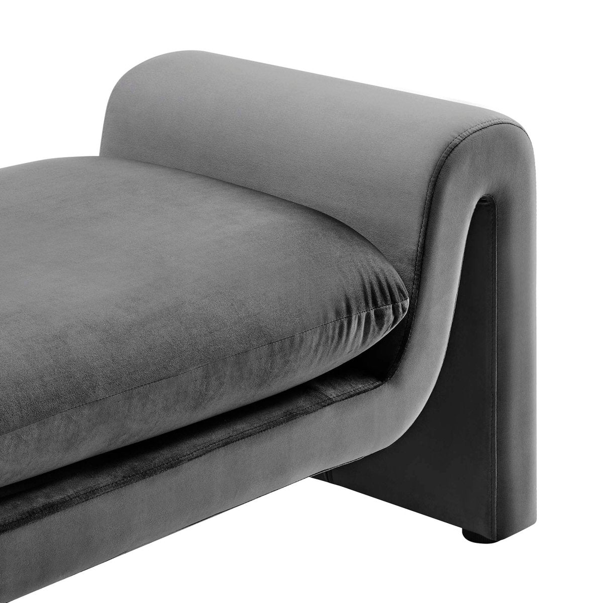 60 Inch Performance Velvet Accent Bench with Wavy Silhouette and Removable Cushion - Benches available at Alpine Outlets in Denver