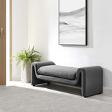 60 Inch Performance Velvet Accent Bench with Wavy Silhouette and Removable Cushion - Benches available at Alpine Outlets in Denver
