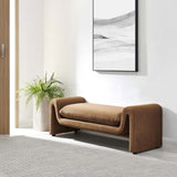 60 Inch Performance Velvet Accent Bench with Wavy Silhouette and Removable Cushion - Benches available at Alpine Outlets in Denver