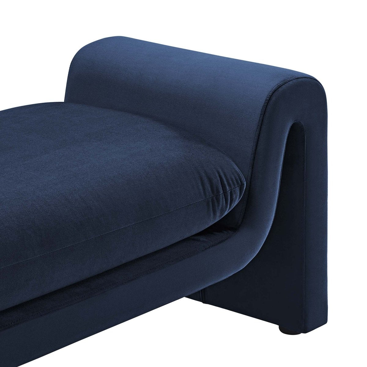 60 Inch Performance Velvet Accent Bench with Wavy Silhouette and Removable Cushion - Benches available at Alpine Outlets in Denver