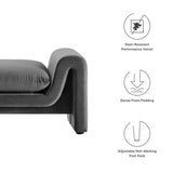 60 Inch Performance Velvet Accent Bench with Wavy Silhouette and Removable Cushion - Benches available at Alpine Outlets in Denver