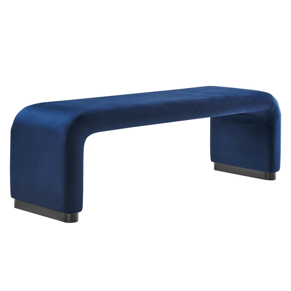 60 Inch Performance Velvet Waterfall Long Bench with Metal Base - Benches available at Alpine Outlets in Denver