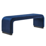 60 Inch Performance Velvet Waterfall Long Bench with Metal Base - Benches available at Alpine Outlets in Denver