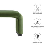 60 Inch Performance Velvet Waterfall Long Bench with Metal Base - Benches available at Alpine Outlets in Denver