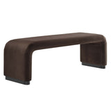 60 Inch Performance Velvet Waterfall Long Bench with Metal Base - Benches available at Alpine Outlets in Denver