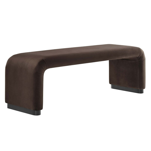 60 Inch Performance Velvet Waterfall Long Bench with Metal Base - Benches available at Alpine Outlets in Denver