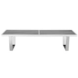 60 Inch Polished Stainless Steel Slotted Accent Bench and Platform Base in Silver - Benches available at Alpine Outlets in Denver