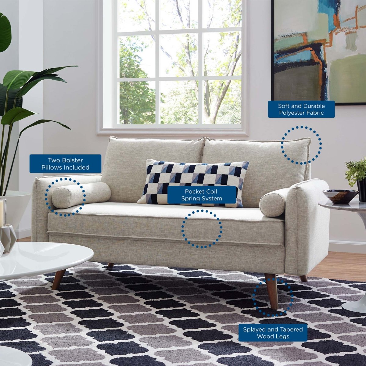 60 - Inch Revive Upholstered Fabric Loveseat - Loveseats available at Alpine Outlets in Denver