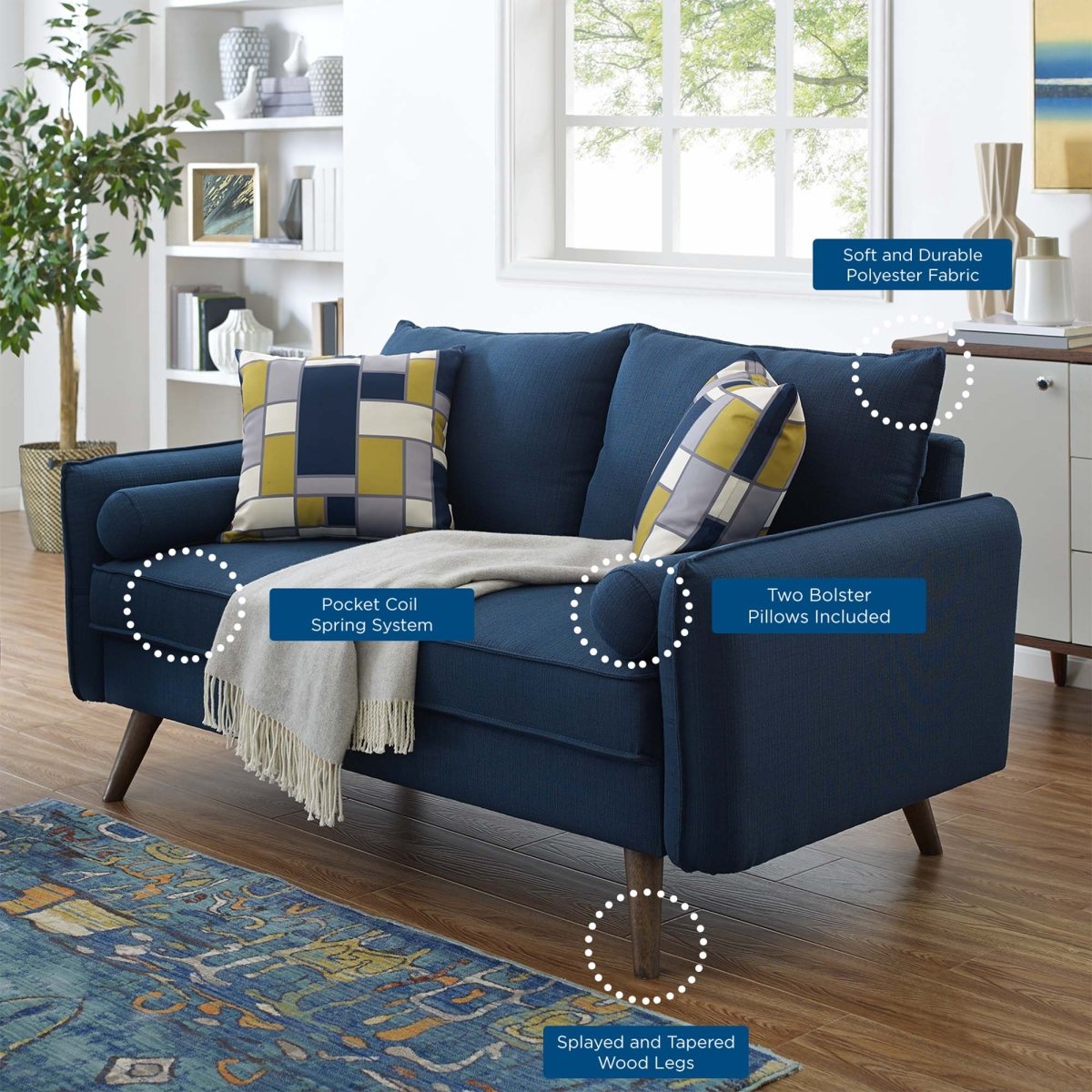 60 - Inch Revive Upholstered Fabric Loveseat - Loveseats available at Alpine Outlets in Denver