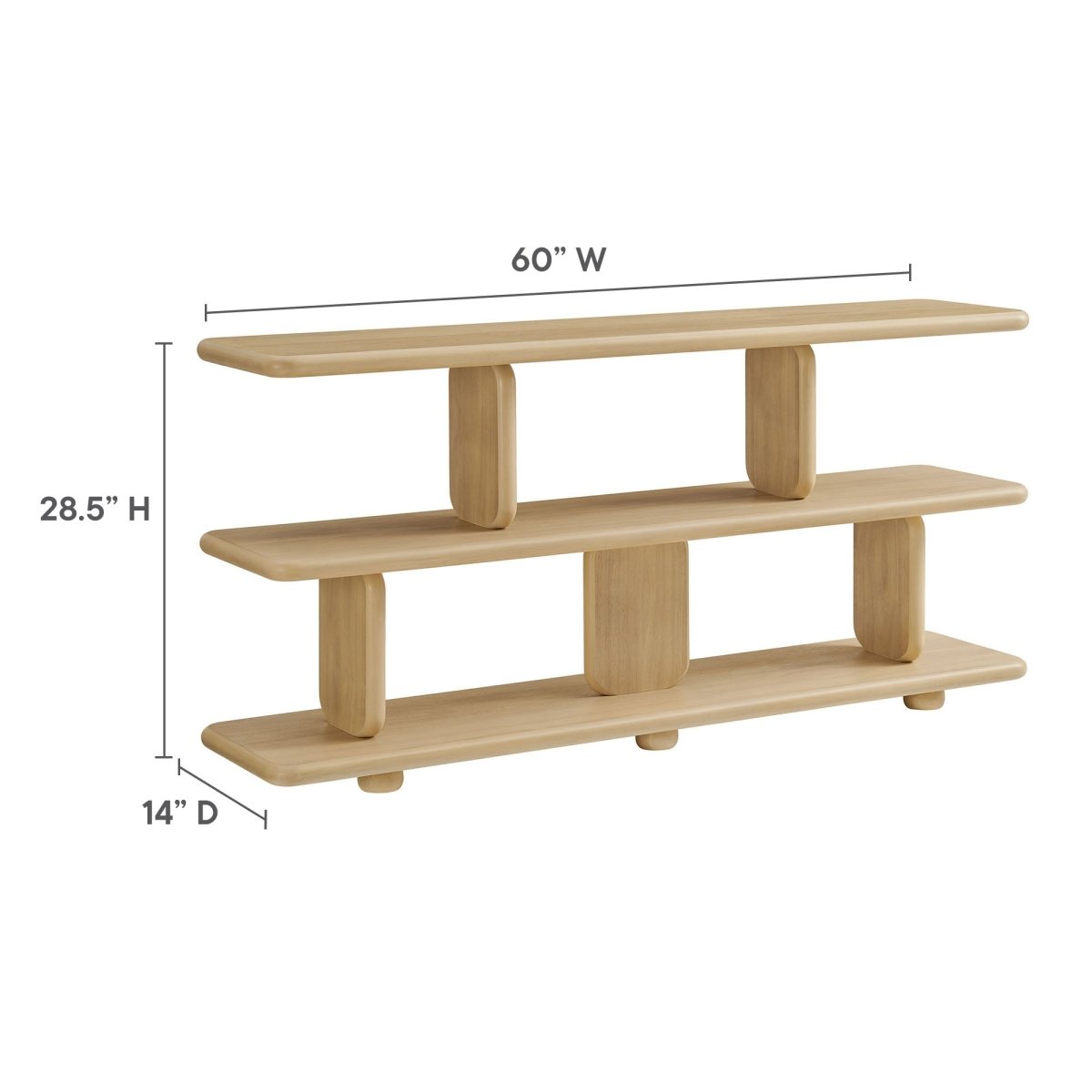 60" Sculptural 2 - Tier Low - Profile Bookshelf - Bookcases available at Alpine Outlets in Denver