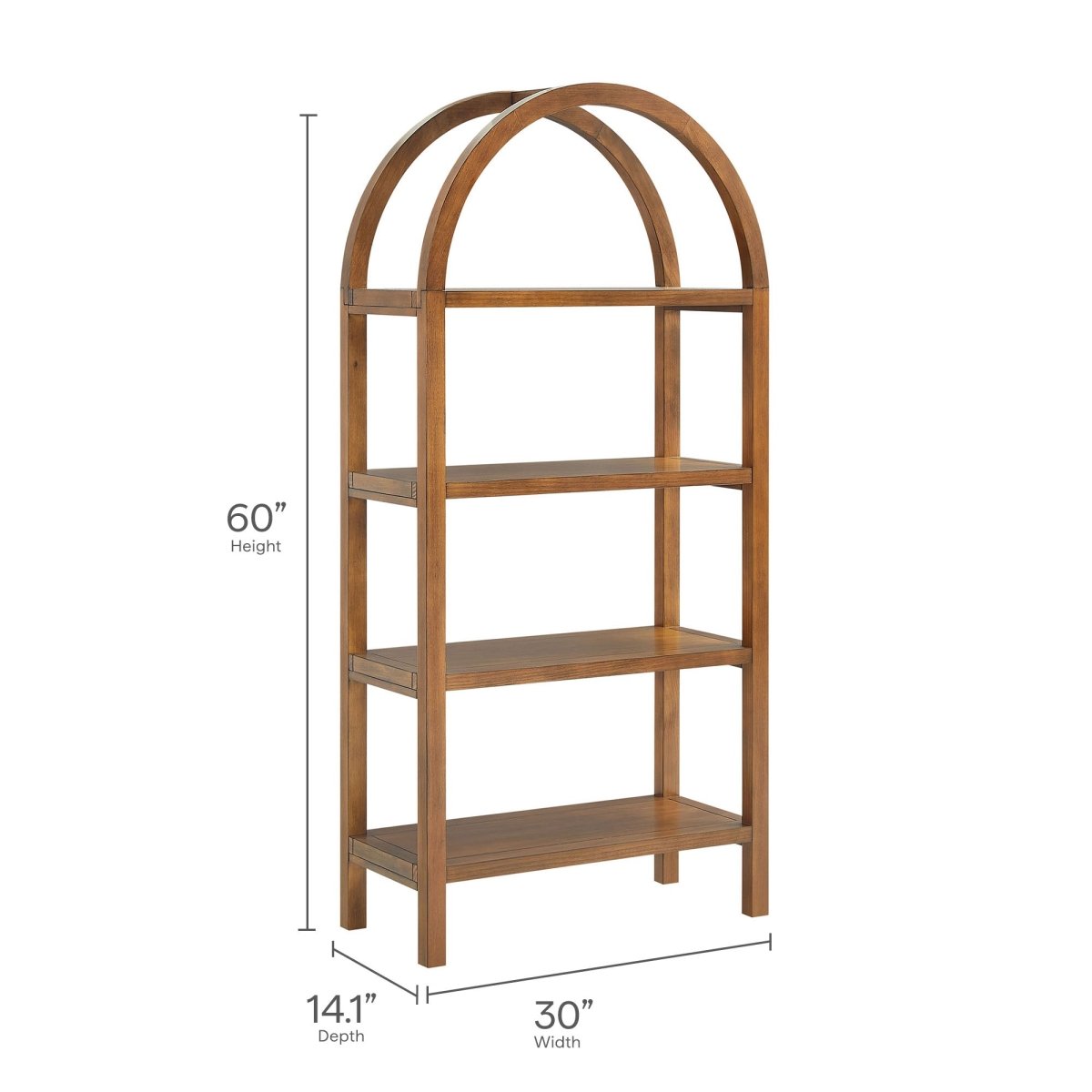 60" Tall Arched Sculptural Pine Wood Bookshelf - Bookcases available at Alpine Outlets in Denver