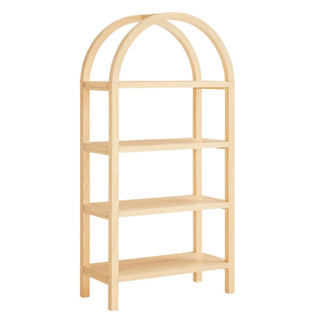 60" Tall Arched Sculptural Pine Wood Bookshelf - Bookcases available at Alpine Outlets in Denver