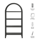 60" Tall Arched Sculptural Pine Wood Bookshelf - Bookcases available at Alpine Outlets in Denver