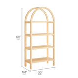 60" Tall Arched Sculptural Pine Wood Bookshelf - Bookcases available at Alpine Outlets in Denver