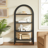 60" Tall Arched Sculptural Pine Wood Bookshelf - Bookcases available at Alpine Outlets in Denver