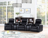 Cyrus 5-Piece Black Leather Home Theater Seating