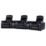 Cyrus 5-Piece Black Leather Home Theater Seating