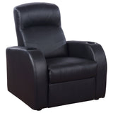 Cyrus 5-Piece Black Leather Home Theater Seating