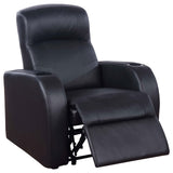 Cyrus 5-Piece Black Leather Home Theater Seating