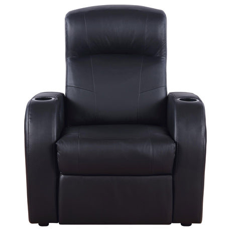 Cyrus 5-Piece Black Leather Home Theater Seating