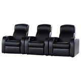 Cyrus 3-Piece Black Leather Home Theater Seating