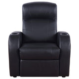 Cyrus 3-Piece Black Leather Home Theater Seating