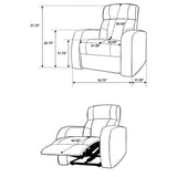 Cyrus 3-Piece Black Leather Home Theater Seating