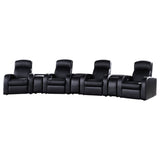 Cyrus 7-Piece Black Leather Home Theater Seating