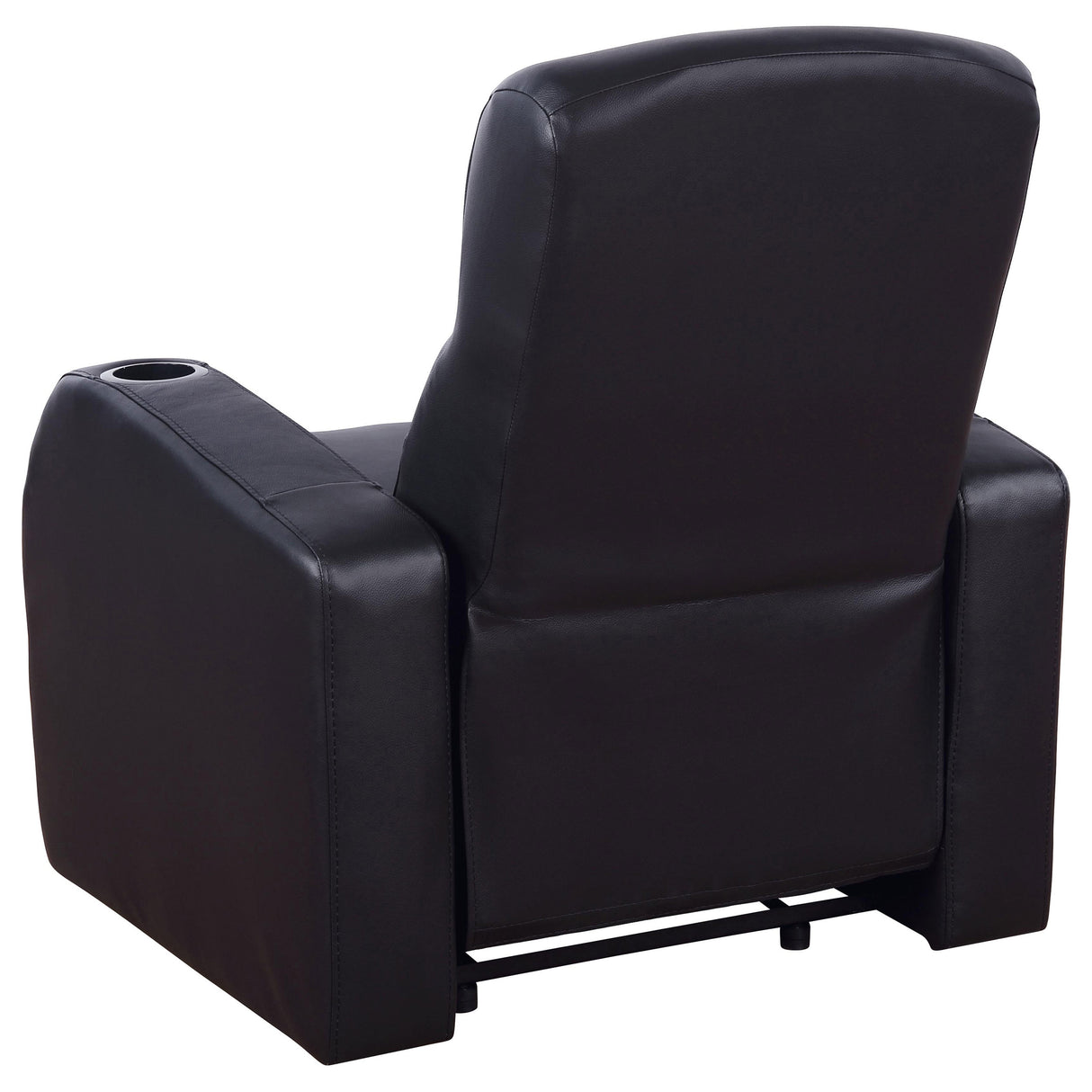Cyrus 7-Piece Black Leather Home Theater Seating
