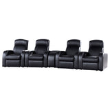 Cyrus 5-Piece Black Leather Home Theater Seating