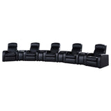 Cyrus 9-Piece Black Leather Home Theater Seating