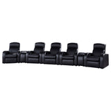 Cyrus 7-Piece Black Leather Home Theater Seating