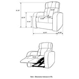 Cyrus Upholstered Track Arm Recliner in Black Leather