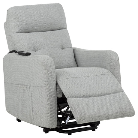 Dayes Upholstered Power Lift Recliner Chair Light Grey