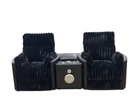 Madden Black Corduroy Pillow Arm Manual Recliner