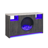 Nancy - Entertainment Unit With Bluetooth Speaker And LED Lighting - Gray