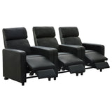 Toohey Upholstered Tufted Recliner - Black Leatherette